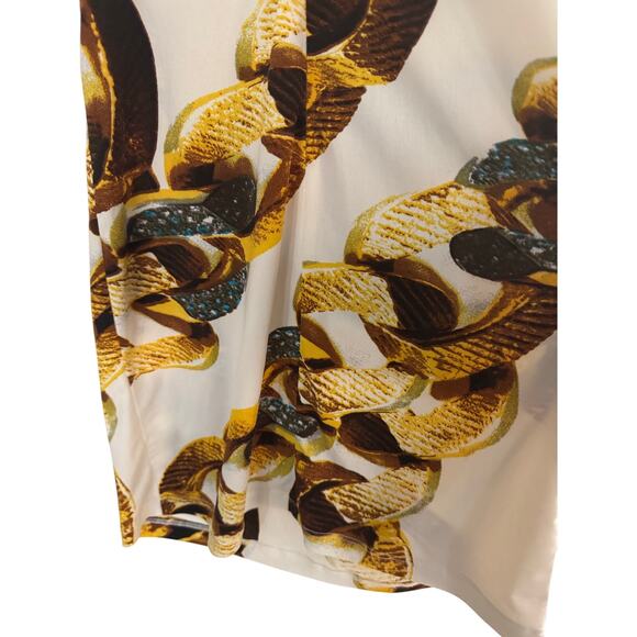 Roberto Cavalli Vintage Chain Print Slip Dress Size M Gold Baroque Y2K Runway - Picture 7 of 8